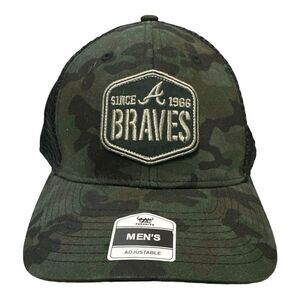 Genuine Merchandise Men's MLB Trucker Snapback Baseball Hat - Camo/Braves